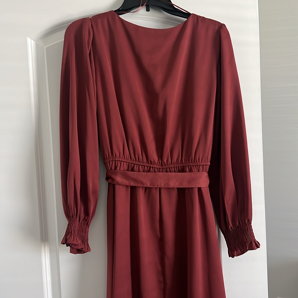 Worn Once. Size 10 Rust Colored Long Sleeved Dres… - image 5